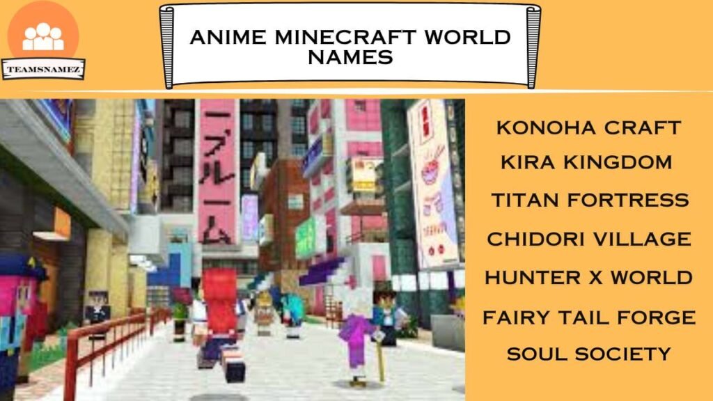 Anime Minecraft World Names