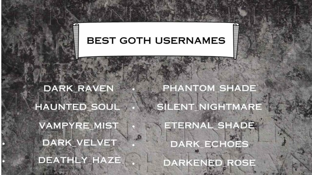 Best Goth Usernames