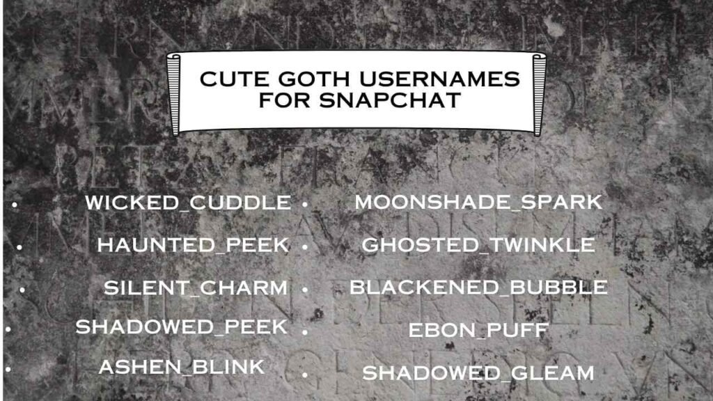 Cute Goth Usernames for Snapchat