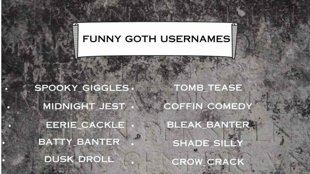 Funny Goth Usernames