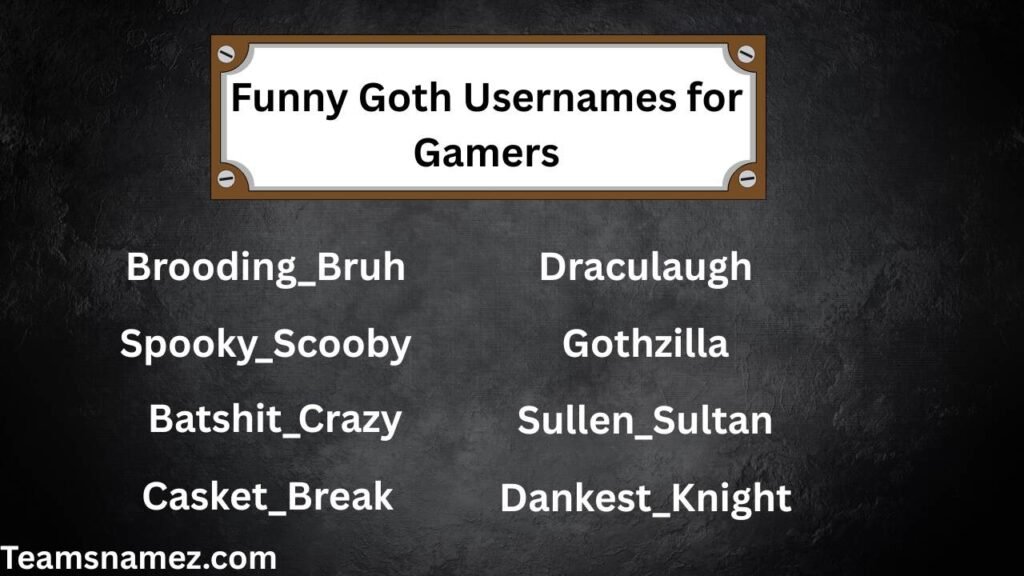 Funny Goth Usernames for Gamers