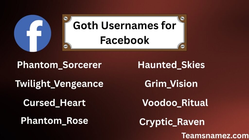 Goth Usernames for Facebook