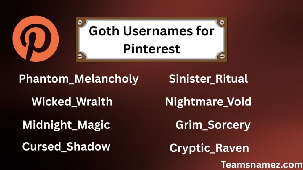 Goth Usernames for Pinterest