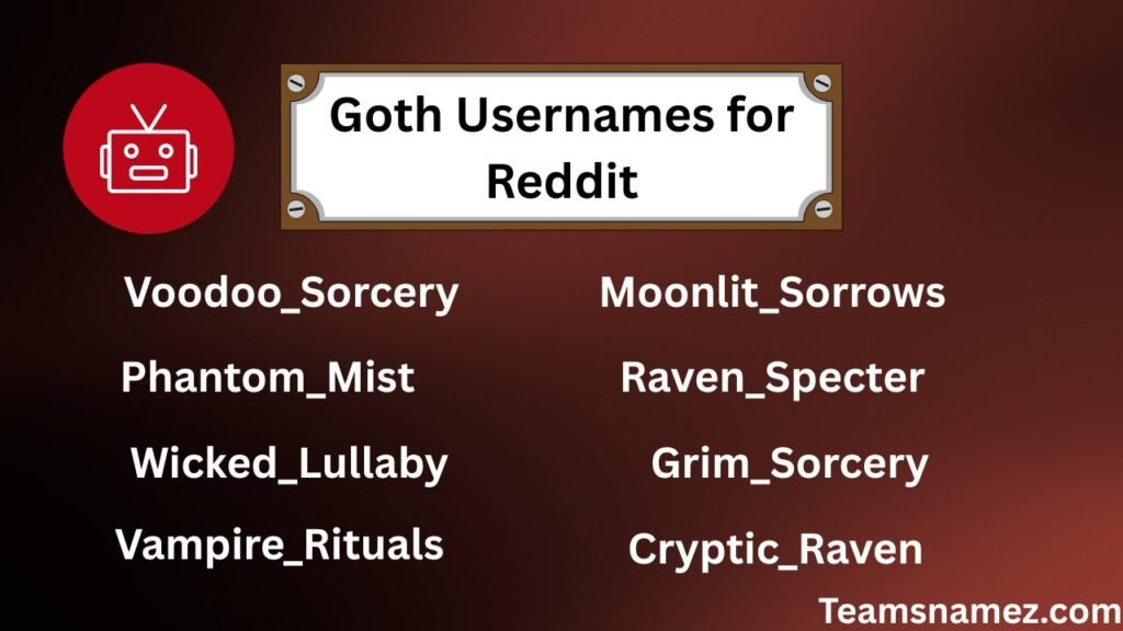Goth Usernames for Reddit