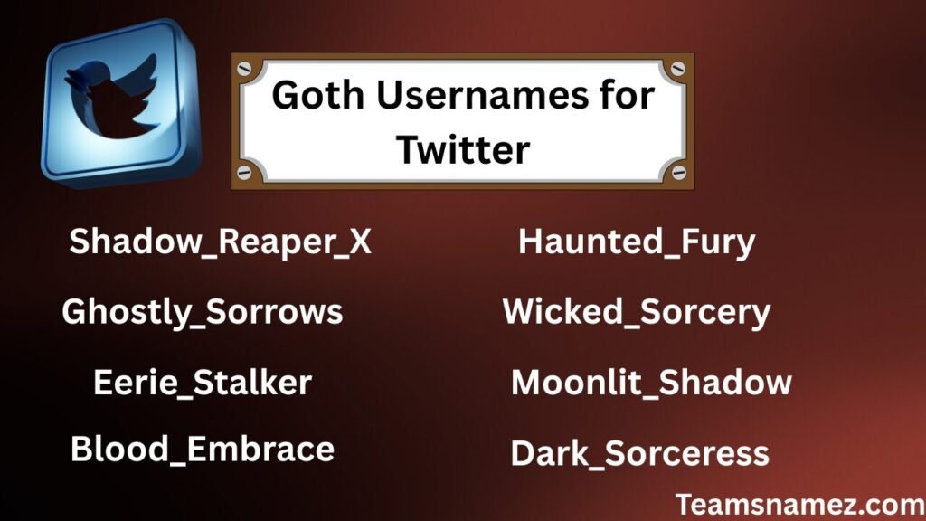 Goth Usernames for Twitter