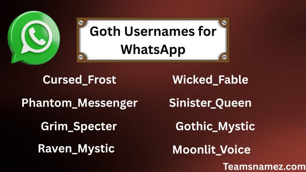 Goth Usernames for WhatsApp