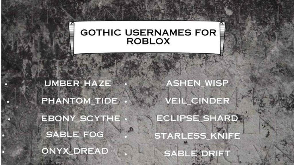Gothic Usernames for Roblox