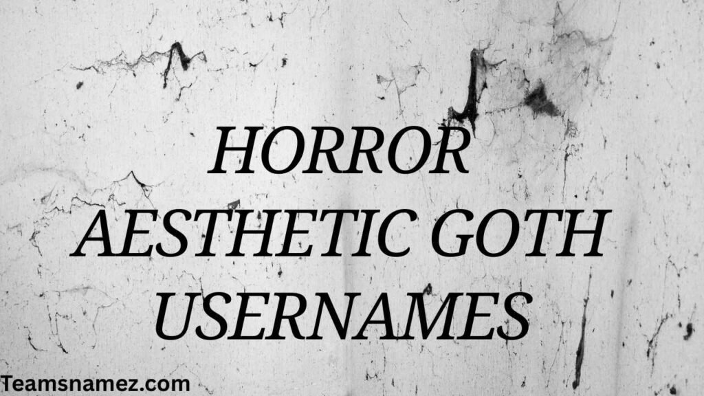 Horror Aesthetic Goth Usernames