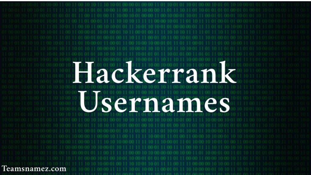 Hackerrank Usernames