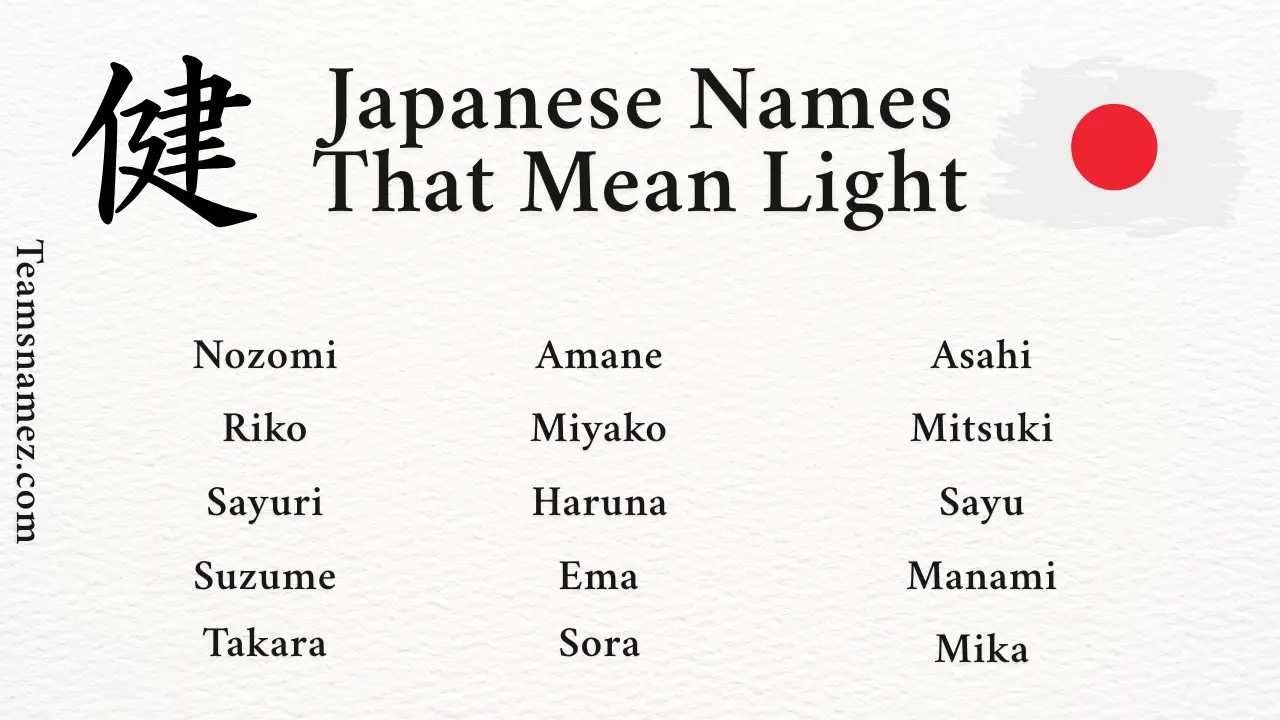 best Japanese Names That Mean Light