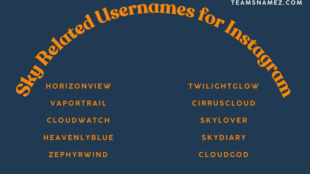 Sky Related Usernames for Instagram