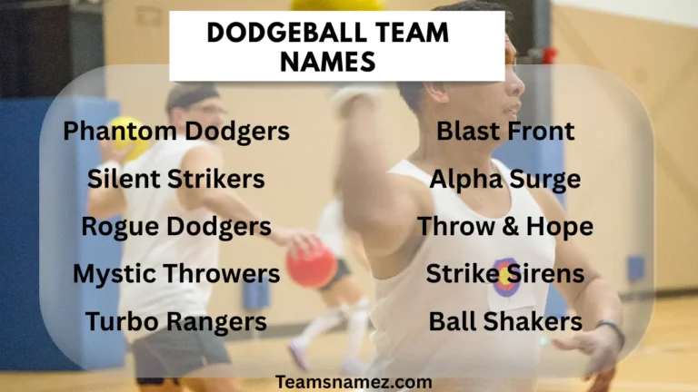 Dodgeball Team Names list