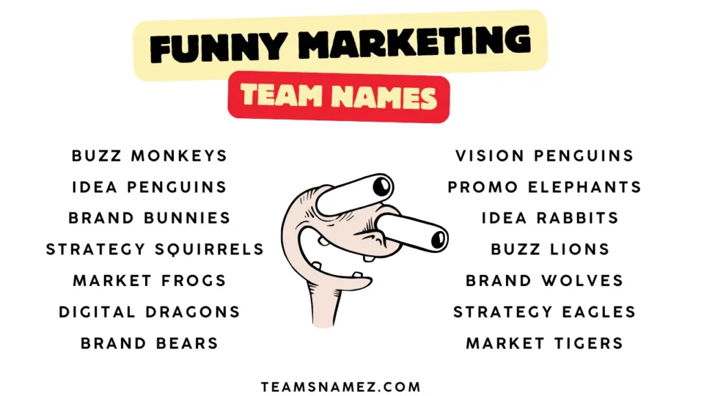 Funny Marketing Team Names for Work