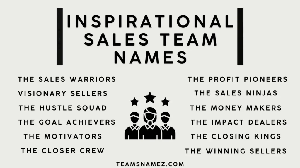 Inspirational Sales Team Names ideas