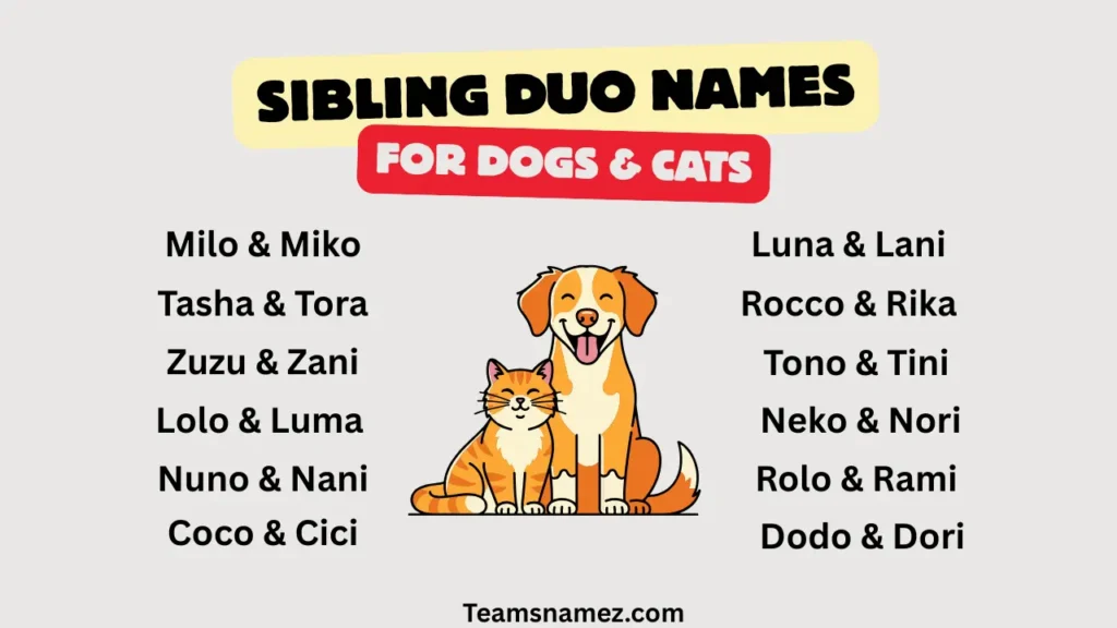 Sibling Duo Name ideas for Dogs & Cats