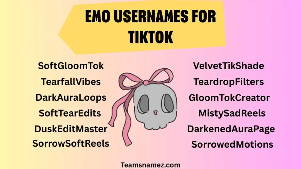 Emo Username ideas for TikTok